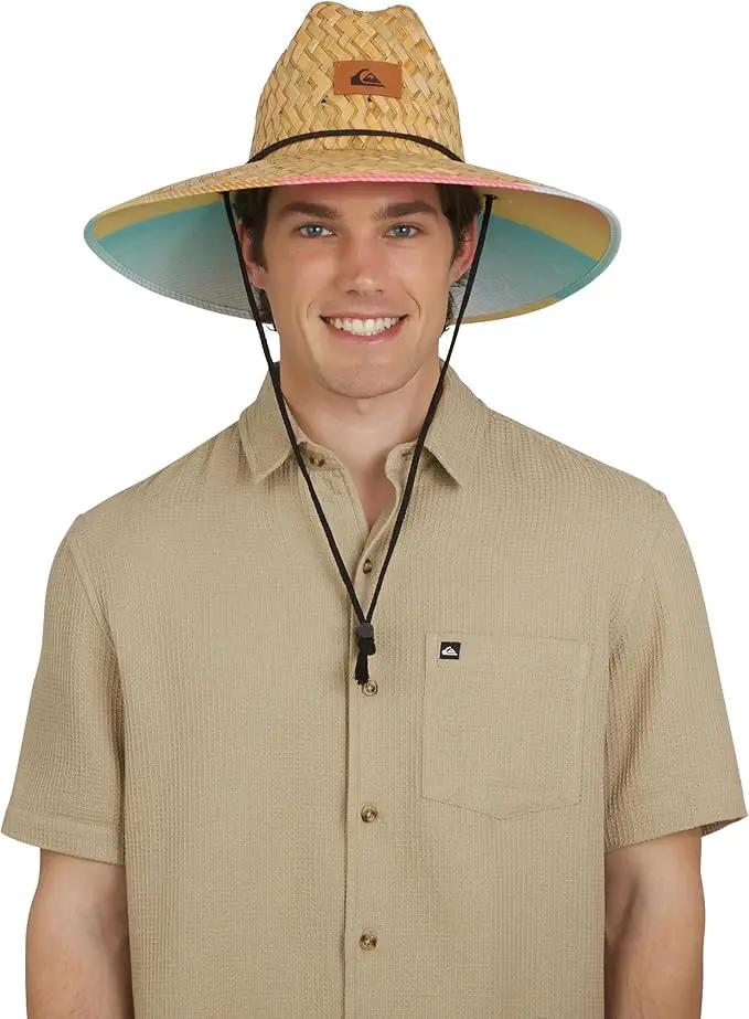 Quiksilver Men's Wide Brim Outdoor Lifeguard Straw Sun Hat by GreenHaven Gardens