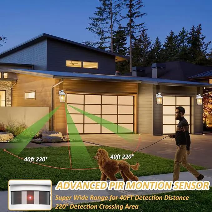 White Motion Sensor Outdoor Wall Light - Dusk to Dawn Outdoor Wall Lighting, Waterproof Exterior Light Fixture, Modern Porch Light Outside Wall Mount for House Patio Garage, Anti-Rust by GreenHaven Gardens