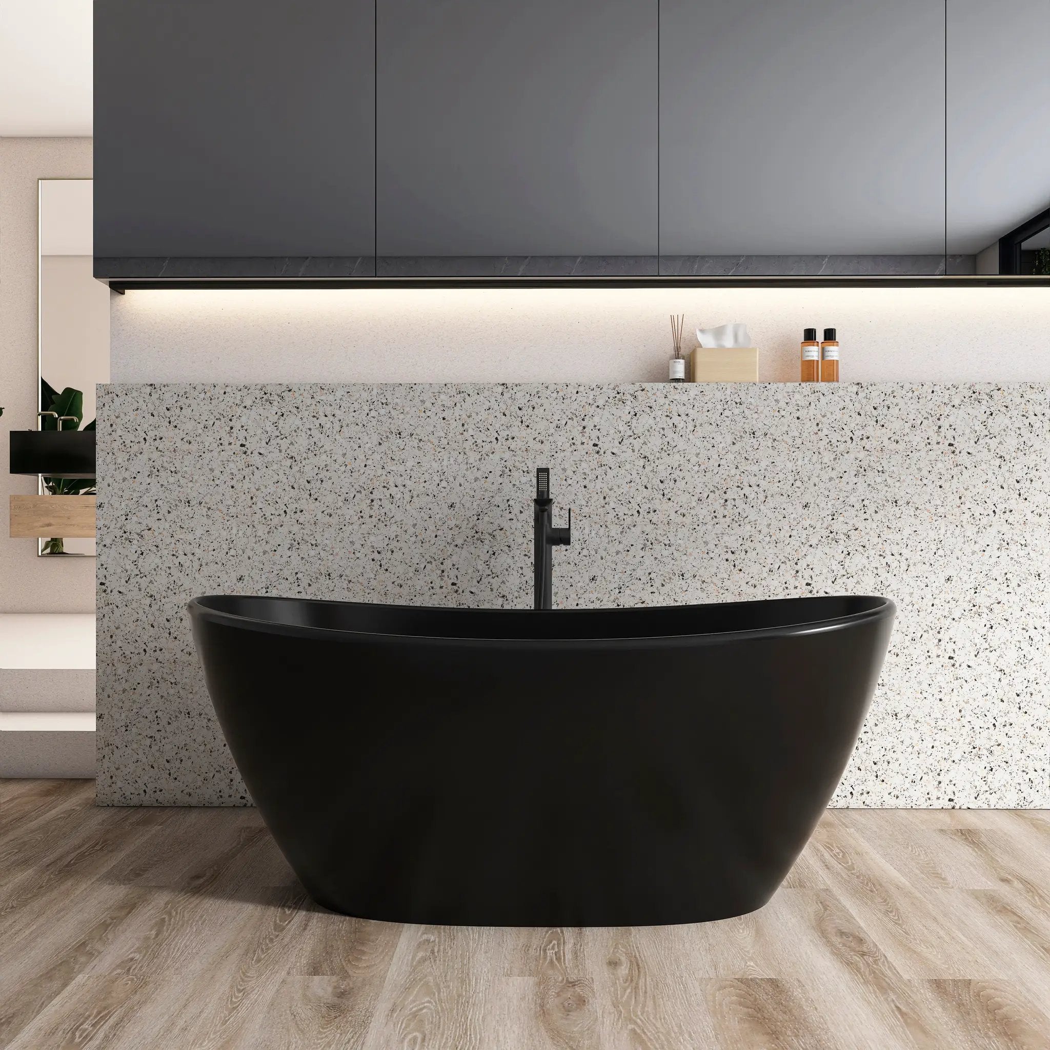 61 Inch Freestanding Solid Surface Soaking Bathtub by HouseOfZazla