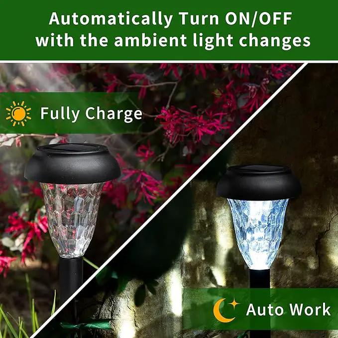 GIGALUMI 12 Pack Solar Lights Outdoor Waterproof, Cool White Pathway Lights Solar Powered, Landscape Lighting, Solar Garden Lights for Decor, Patio, Garden, Yard, Pathways, Walkways by GreenHaven Gardens