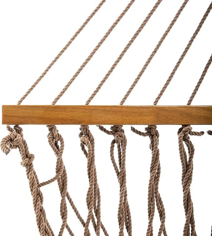 Original Pawleys Island 13DCAB Large Antique Brown DURACORD Rope Hammock with Extension Chains & Tree Hooks, Handcrafted in The USA, Accommodates 2 People, 450 LB Weight Capacity, 13 ft. x 55 in. by GreenHaven Gardens
