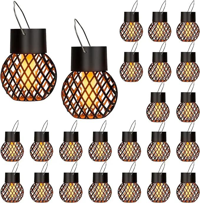 GIGALUMI 24 Pack Solar Lanterns for Outside,Solar Hanging Lights Outdoor Waterproof with Flickering Flame,Solar Powered Outdoor Lights Garden Decor for Yard,Patio,Tree,Camping,Festival Decoration by GreenHaven Gardens