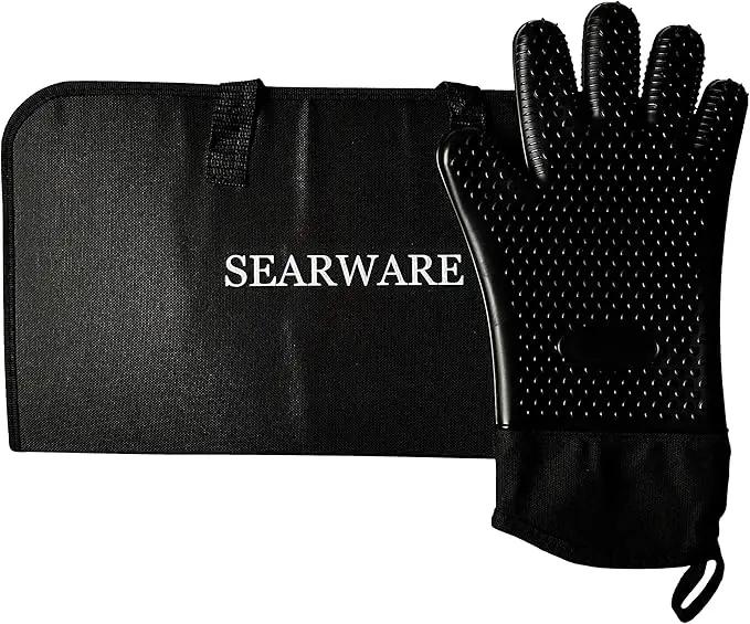 Barbecue Grill Tool Set - Stainless Steel - Strong Durable Design - Heat Resistant Glove & Bristle Free Grill Brush - Thermometer, Meat Injector, & Corn Skewers - Perfect For Smokers & Grills by GreenHaven Gardens