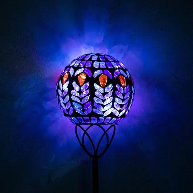 VCUTEKA Solar Lights Outdoor Garden Decor Mosaic Solar Garden Lights Waterproof Glass Ball LED Pathway Stake Light for Landscape Lawn Patio Yard Decoration 6 inch by GreenHaven Gardens