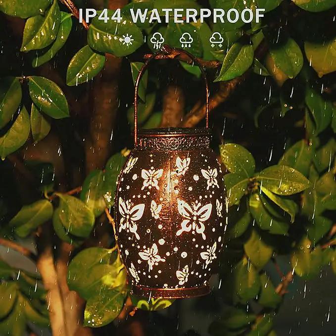 2 Pack Solar Lantern Butterfly Solar Outdoor Waterproof Hanging Metal Solar Powered Patio Lanterns Garden Solar Lights Outdoor Decorative Gifts for Women by GreenHaven Gardens