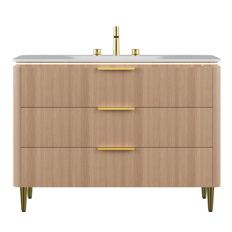 Amara 48'' Bathroom Vanity & Sink with Carrara Finish by HouseOfZazla