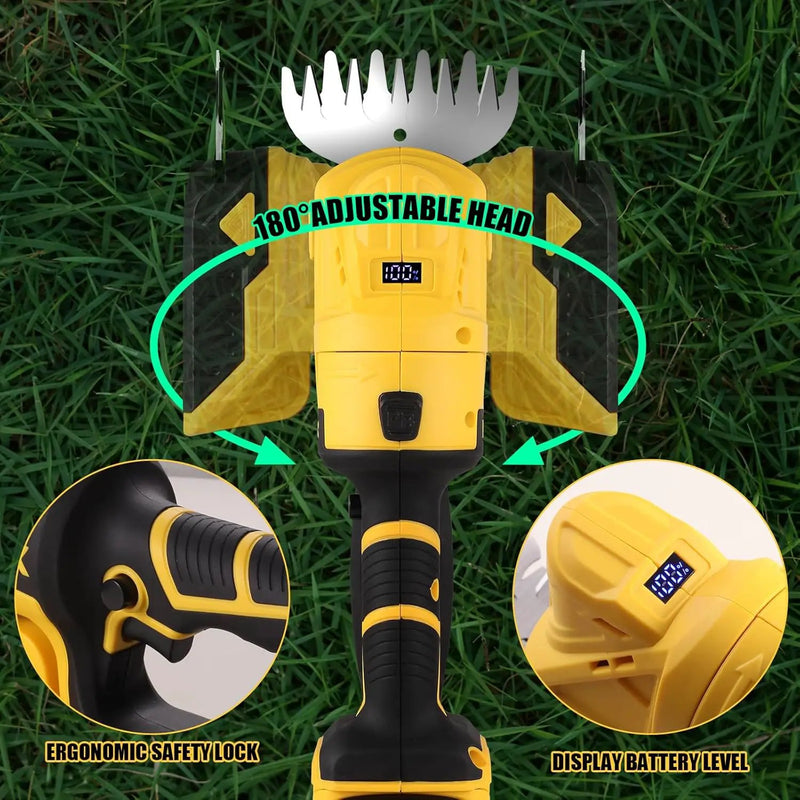 Cordless Hedge Trimmer, Grass Trimmer, 2 in 1 Handheld Electric Bush Trimmer Compatible with Dewalt 20v Battery (No Battery), Grass Trimmer, Bush Trimmer & Grass Shears by GreenHaven Gardens