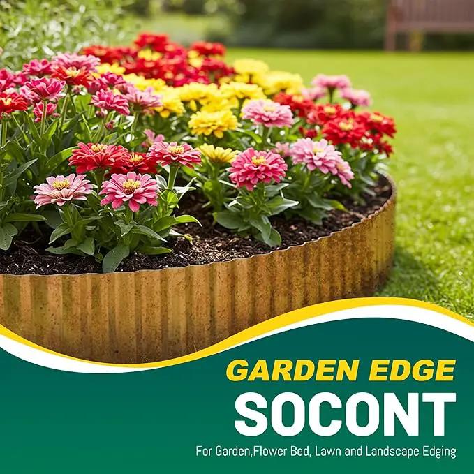 Corrugated Metal Garden Edging, 10"×20Ft Durable Landscape Border for Garden, Lawn, Flower Beds and Paver Edging (Rusty) by GreenHaven Gardens