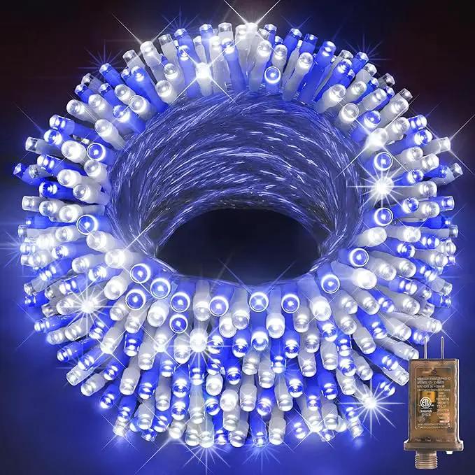 KNONEW 600ft 1500 LED Christmas String Lights Outdoor 8 Modes & Timer Fairy Light Plug in Waterproof for Xmas Yard Tree Wedding Party Holiday Decorations (Blue and White) by GreenHaven Gardens