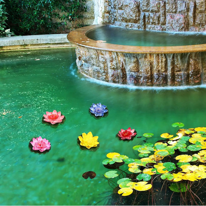 Artificial Floating Lotus Flower Water Lily Pads EVA Lotus Flower Water Lily Pads Leaves 5pcs for Pond Decoration by GreenHaven Gardens