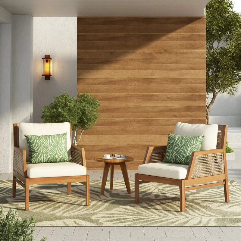 2 Piece Acacia Wood Patio Furniture Club Chair Set by HouseOfZazla