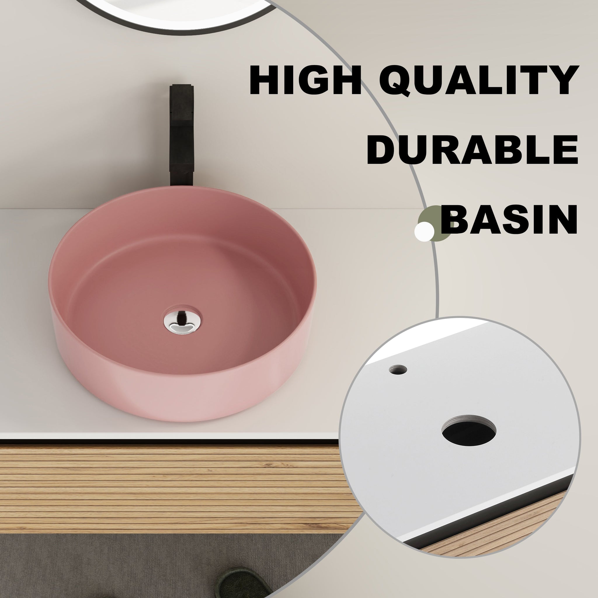 30" Wall-Mounted Bathroom Vanity with Art Ceramic Sink by HouseOfZazla