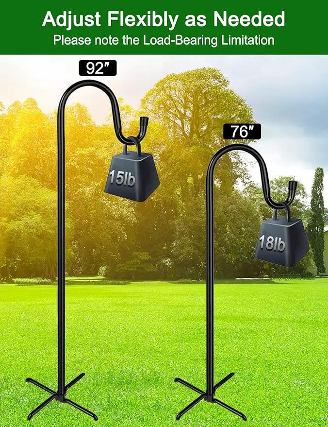 Ottsuls Shepherd-Hooks Adjustable for Bird-Feeder Lantern Plant-Hook Garden-Stake - Plant Stand Hanger for Outdoor Flower Basket, Bird Feeder Hanger Weddings Decor by GreenHaven Gardens