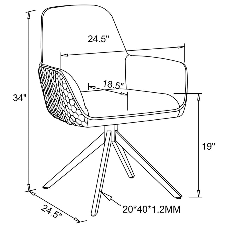 Flare - Arm Side Dining Chair With Tufting - Gray by HouseOfZazla