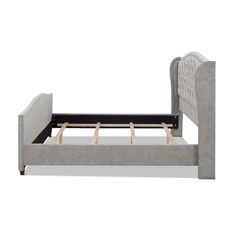 Marcella - Upholstered Shelter Headboard Bed Set by HouseOfZazla