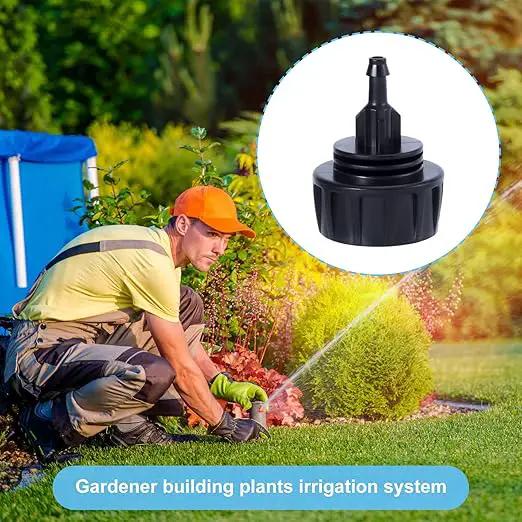 PAGOW Drip Irrigation Kit, 1/4 inch Fittings, Hose Adapter, Garden, Lawn, Black (6pcs Connector, 6 Washer) by GreenHaven Gardens