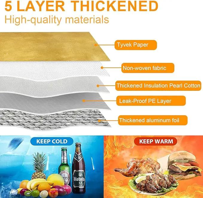Thickened Insulation BBQ Blanket - Meat Resting Blanket, Locks in Juices, Wide Opening Design, Reusable for Large Brisket, Pork Shoulder, Turkey, Easy Clean, Portable - BBQTools,Gift Accessories by GreenHaven Gardens