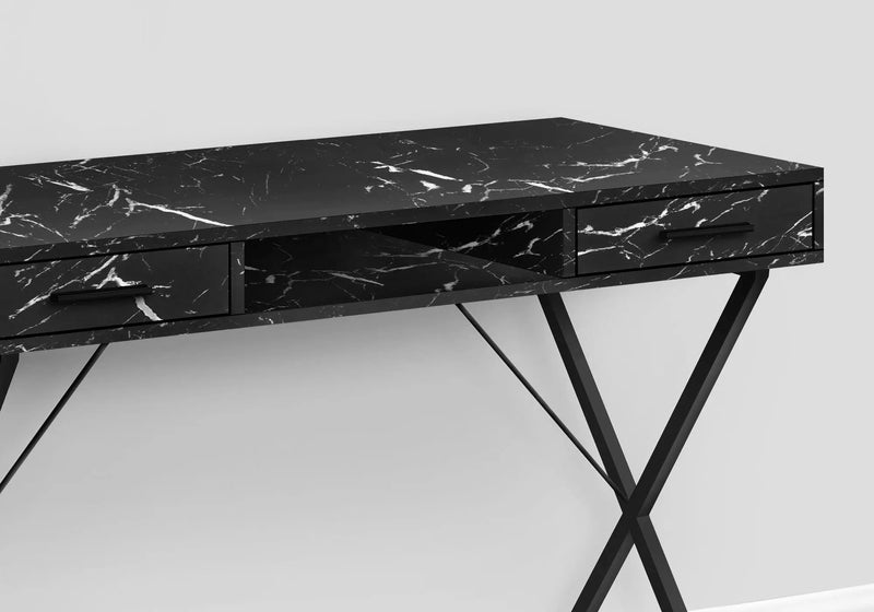 Computer Desk with Marble Look Laminate and Storage Drawers by HouseOfZazla