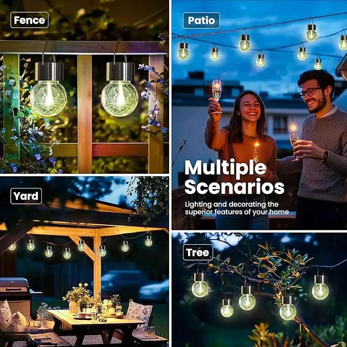 Hanging Solar Lights Outdoor,New Upgraded Moving Led Beads,Solar Powered Waterproof Lighting,4 Pack Hanging Globe Solar Lights for Garden Yard Patio Fence Christmas Decoration (Warm White) by GreenHaven Gardens