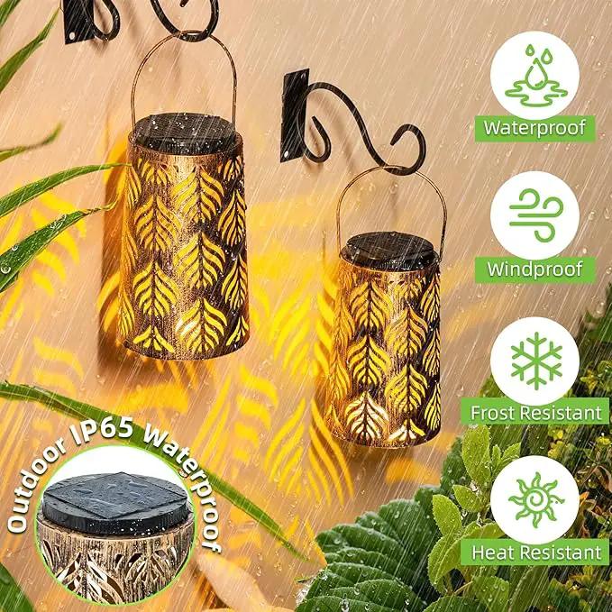 JSOT Outdoor Solar Lantern - 2 Pack Solar Outdoor Lights Hanging Lantern Patio Lanterns Decorative for Garden Yard Backyard Front Porch Halloween Christmas Day by GreenHaven Gardens