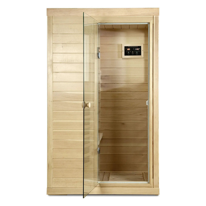 Canadian Hemlock Wood One Person Far Infrared Sauna by HouseOfZazla