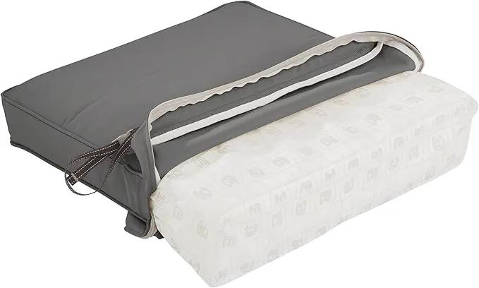 Classic Accessories Montlake Water-Resistant 25 x 22 x 4 Inch Patio Lounge Back Cushion, Light Charcoal Grey, Outdoor Loveseat Cushions by GreenHaven Gardens
