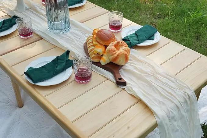 30×30-inch Bohemian Style Picnic Table with 60×30-inch Tabletop and Dual Height Adjustment for Patio Grilling. by GreenHaven Gardens