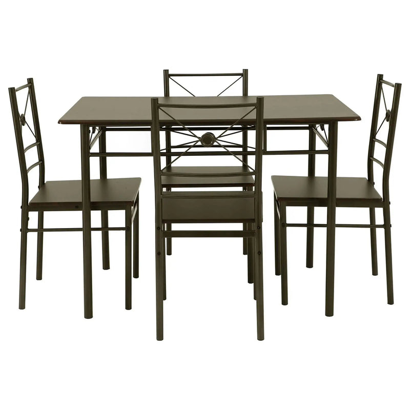 5 Piece Rectangle Dining Set With Tubing Base by HouseOfZazla