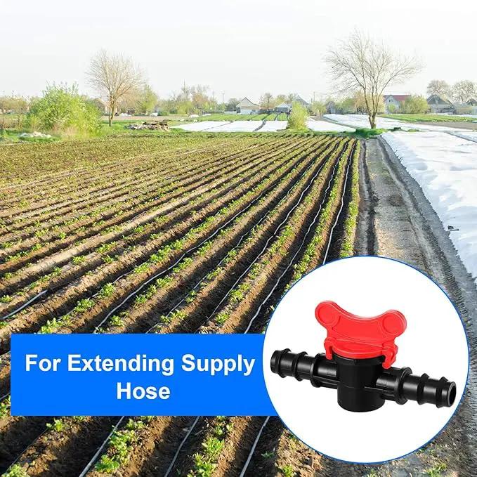 Drip Irrigation Switch Valve Gate Valves for 1/2 Inch Double Male Barbed Valve (4) by GreenHaven Gardens