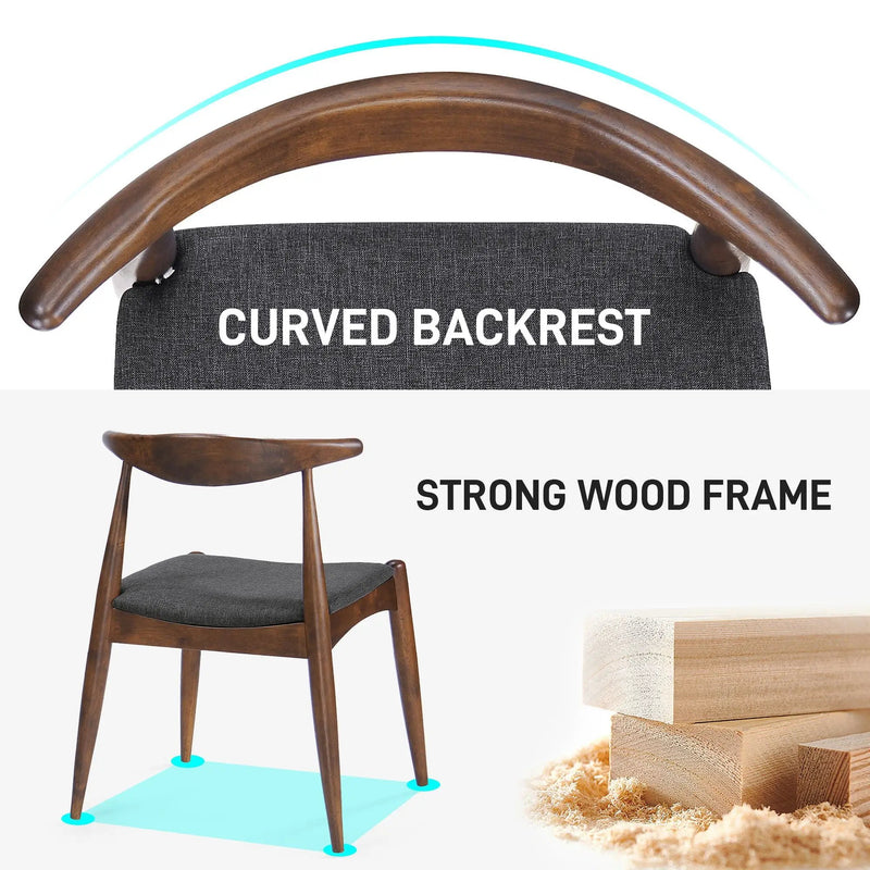 Dining Chairs With Ergonomic Backrest & Comfort Cushions (Set of 2) by HouseOfZazla