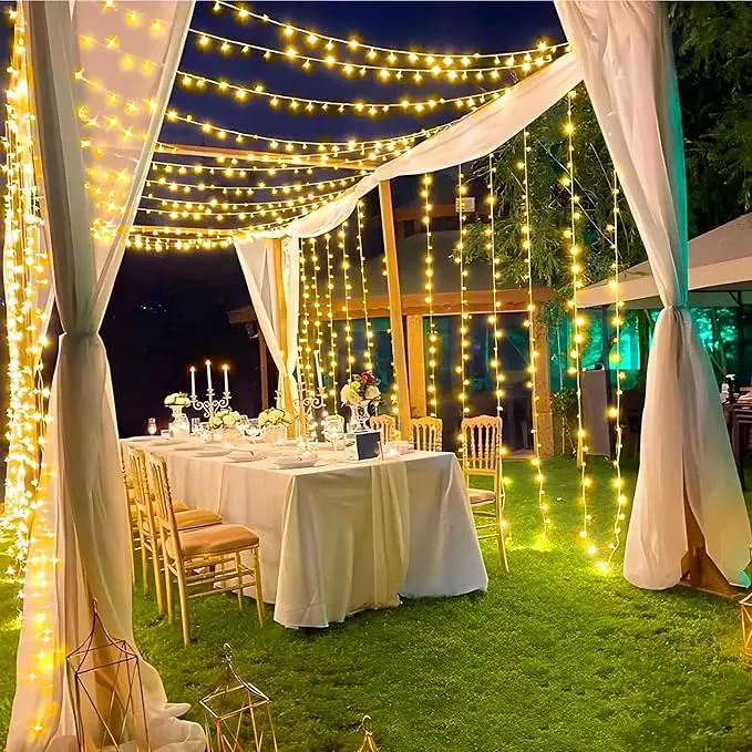 KNONEW 600ft 1500 LED Christmas String Lights Outdoor 8 Lighting Modes & Timer Dimmable Fairy Light Plug in Waterproof for Xmas Roof Yard Tree Wedding Party Holiday Decorations (Warm White) by GreenHaven Gardens