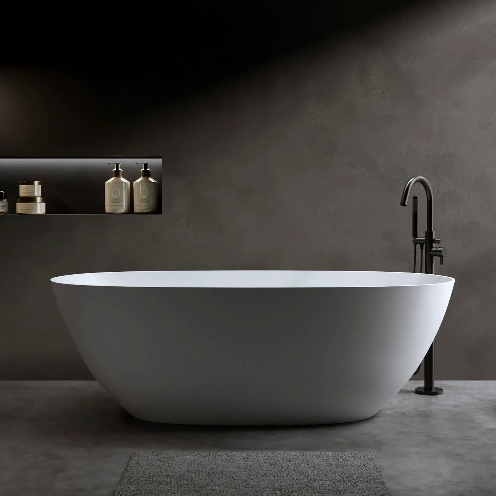 69" Freestanding Bathtub Resin Stone Soaking Tub by HouseOfZazla