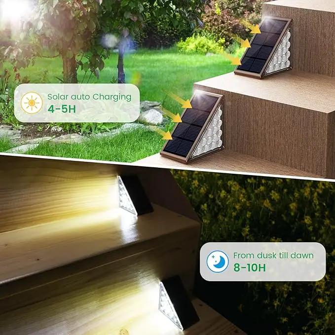 Solar Step Lights for Outside,8pack Solar Stair Lights Outdoor Waterproof IP67,Outdoor Deck Step Lights,Solar Outdoor Lights for Staircase,Patio,Front Step(Cool Brown) by GreenHaven Gardens