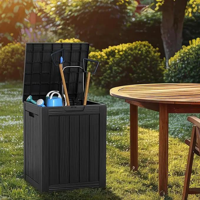DRATO Deck Boxes, 28 Gallon Outdoor Storage Box for Patio Cushion, Sports Equipment, Garden Tools, Waterproof and UV Resistant, Lockable Black by GreenHaven Gardens