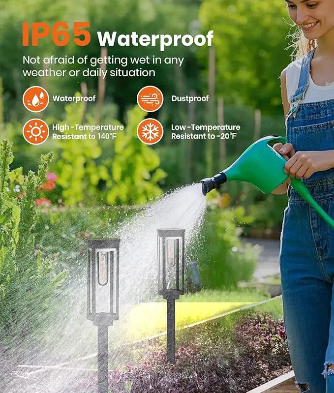 Solar Pathway Lights Outdoor Solar Lights Outdoor, IP65 Waterproof Auto On/Off Solar Garden Lights Solar Powered Landscape Lighting for Yard Walkway Driveway Pathway (Warm White, 2pack) by GreenHaven Gardens