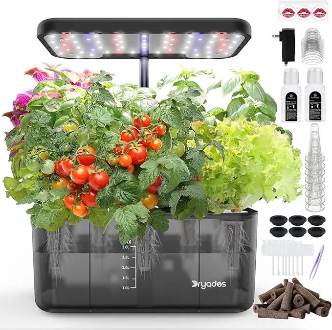 Hydroponics Growing System Indoor Garden, 8 Pods Indoor Herb Garden Kit Countertop with LED Grow Light Quiet Smart Water Pump for Home Kitchen Office, Gift Ideas for Women Men by GreenHaven Gardens