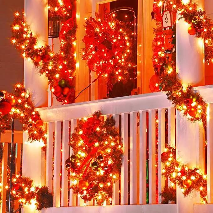 JMEXSUSS 500 LED Orange Christmas Lights Outdoor, 173ft Thanksgiving String Lights Plug in, Waterproof 8 Modes Orange String Lights for Party House Tree Fall Thanksgiving Decorations by GreenHaven Gardens