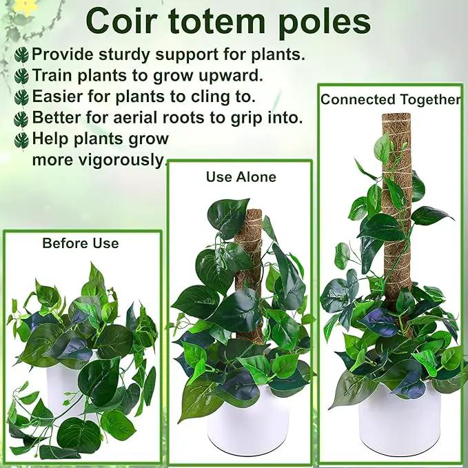 Moss Pole 58.7 Inch - Monstera Plant Support 5 Pack, 17.5" and 12" Plant Stakes for Indoor Plants Coco Coir Moss Pole Sticks for Climbing Potted Live Plants, Pothos, Philodendron by GreenHaven Gardens
