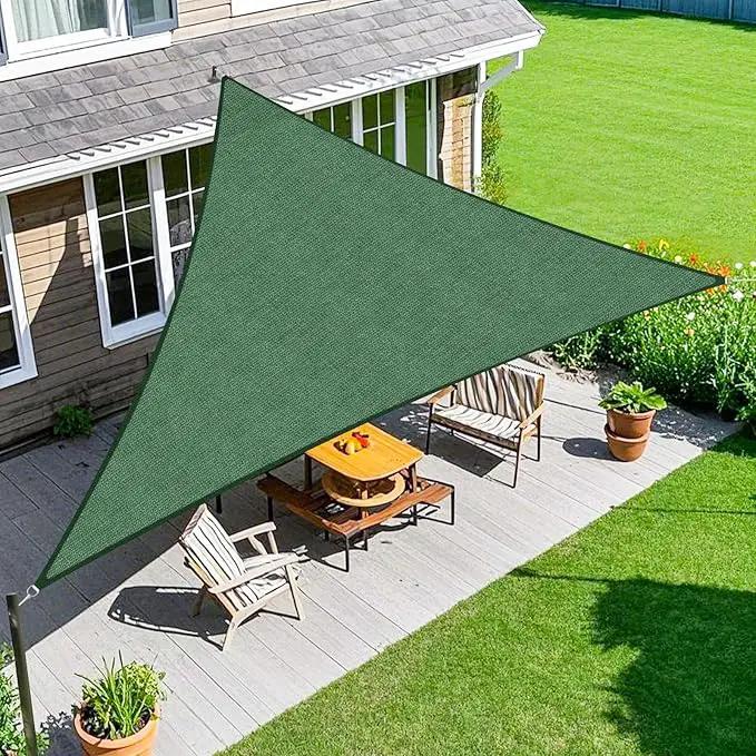 Amagenix Sun Shade Sail 12'X12'X17'Curved Edge Outdoor Shade Canopy Dark Green Breathable 95% UV Block Shade Cloth for Patio Garden Backyard (We Make Custom Size) by GreenHaven Gardens