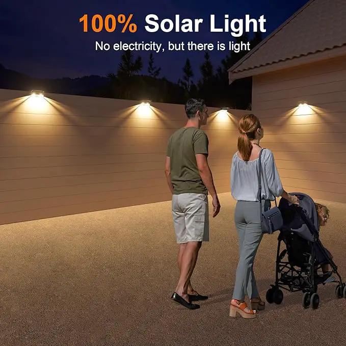 Ellasay Solar Fence Lights Outdoor: IP65 Waterproof RGB Solar Powered with 8 Lighting Modes - Wall Decor for Garden Patio Backyard Balcony Porch 2 Pack by GreenHaven Gardens