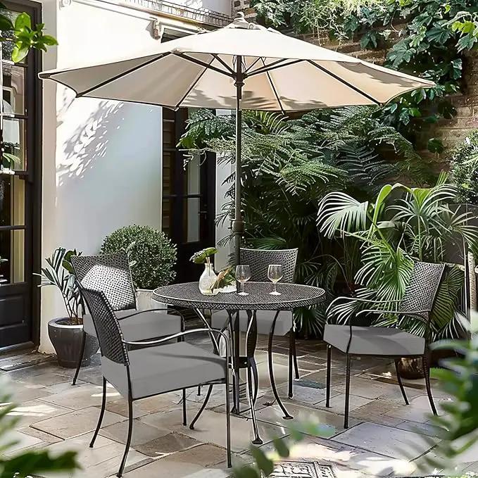 Favoyard Patio Chair Cushions 20 x 20 x 3 Inch Waterproof Outdoor Seat Cushions for Patio Furniture 3-Year Color Fastness Garden Sofa Couch Chair Pads with Handle & Adjustable Straps Set of 2, Grey by GreenHaven Gardens