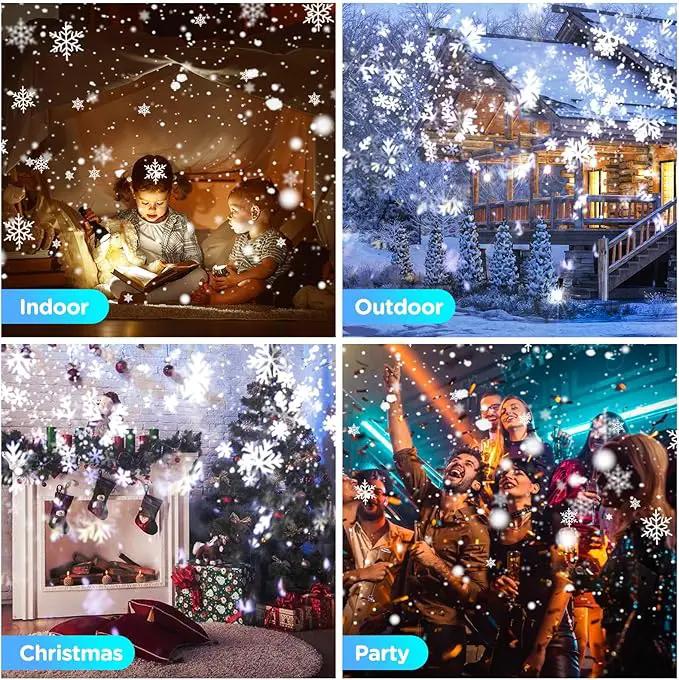 Snowfall Christmas Light Projector,Snowflake Night Projection Lamp, IP65 Waterproof Outdoor LED Snow Spotlight for Holiday Party Home Decor Garden Light Projector, with Remote Control by GreenHaven Gardens