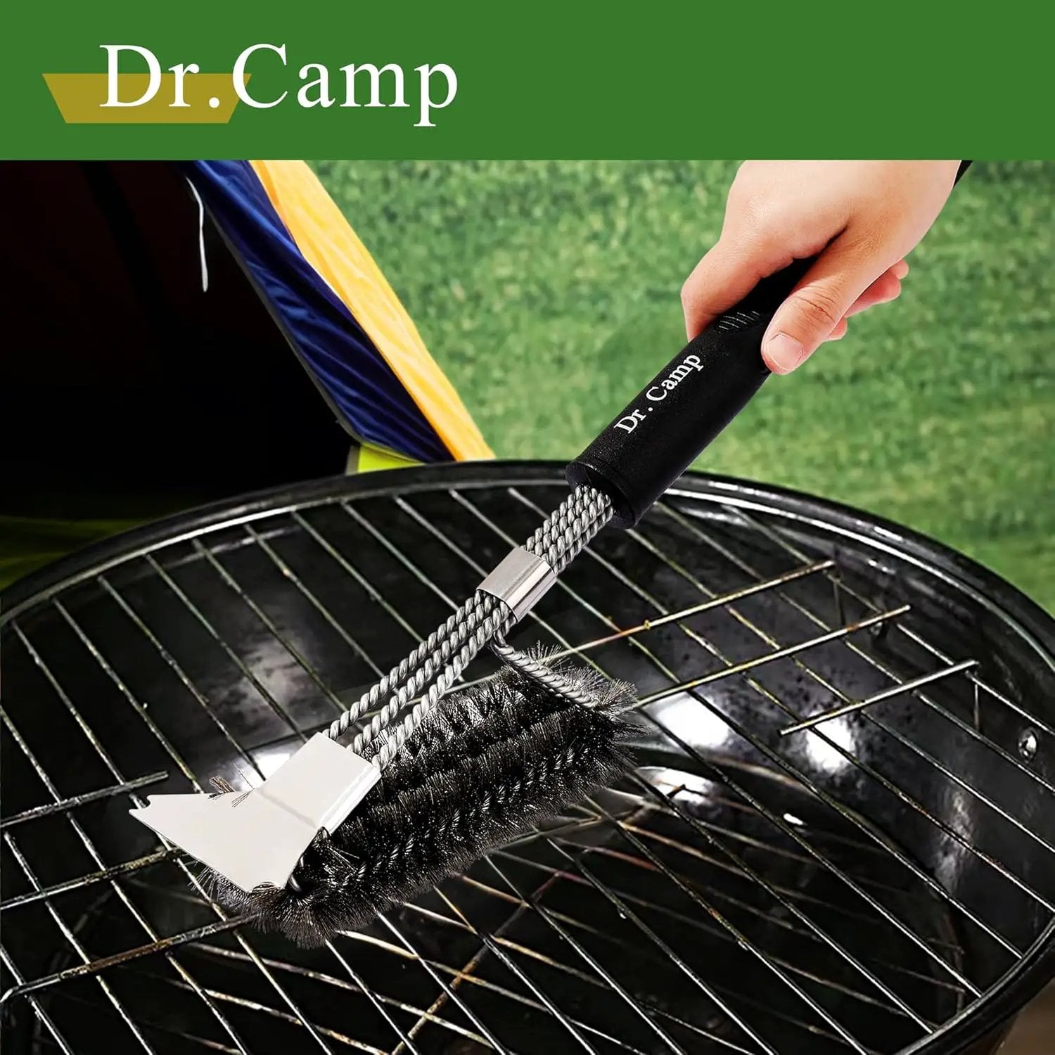 2 PCS Stainless Steel BBQ Grill Brush,BBQ Brush,Grill Scraper, Grill Brush for Outdoot,Grill Cleaning Brush, Barbecue Tool Set with Big Handle for Outdoor Grill by GreenHaven Gardens
