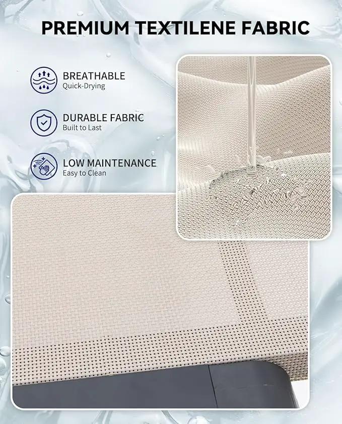 Aluminum Chaise Lounge Chair Outdoor, Foldable Patio Lounge Chair 2 Sets Assemble-Free, Pool Lounge Chairs with 5 Adjustable Backrest, Outdoor Lounge Chairs for Outside Poolside Beach Lawn Beige by GreenHaven Gardens