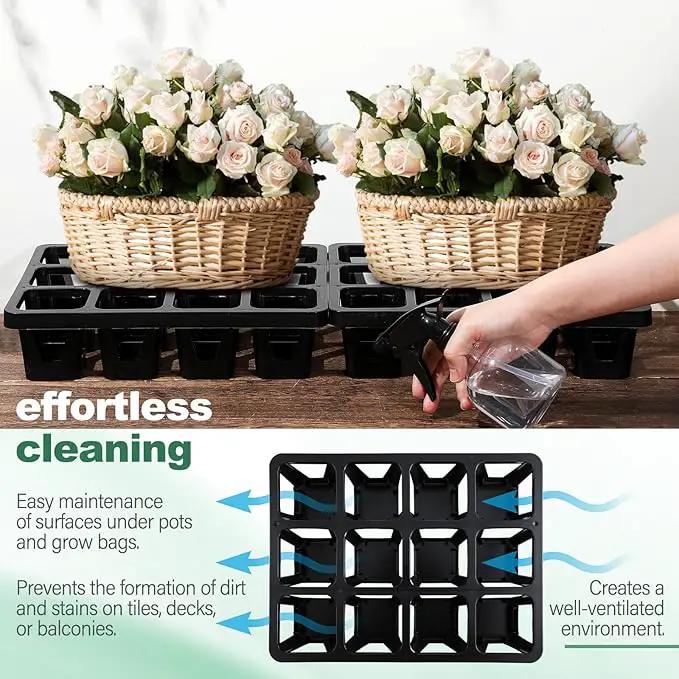 7 Pcs Pot Holder Plant Stands 30 Gallons Large Capacity Outdoor Stands for Pots and Grow Bags Polypropylene Flowerpot for Improved Drainage and Aeration by GreenHaven Gardens
