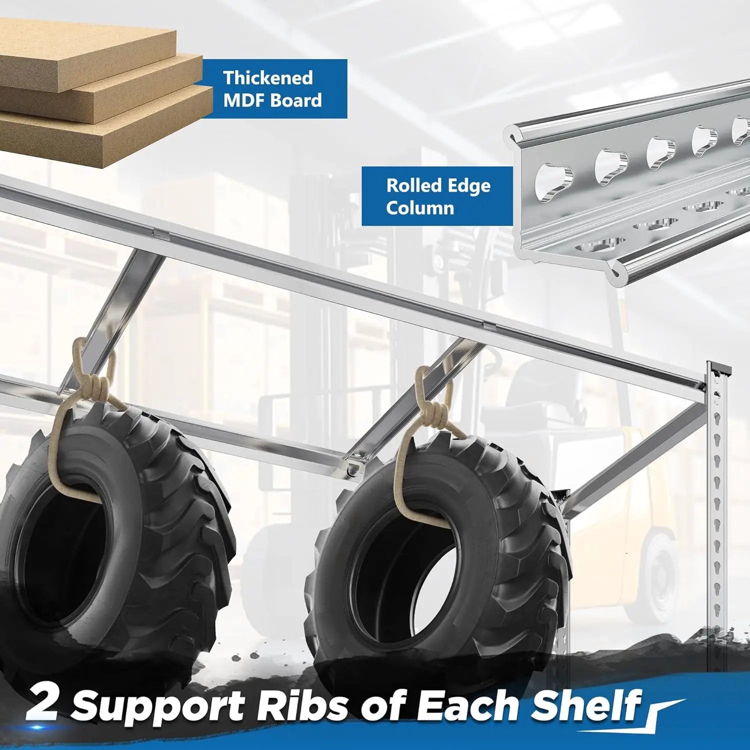 REIBII Garage Shelving, 4 Tier Storage Shelves Load 2550LBS, Adjustable Garage Shelving Heavy Duty, Metal Shelves Unit for Basement, Warehouse, 48" W x 60 "H x 24" D, Galvanized by GreenHaven Gardens