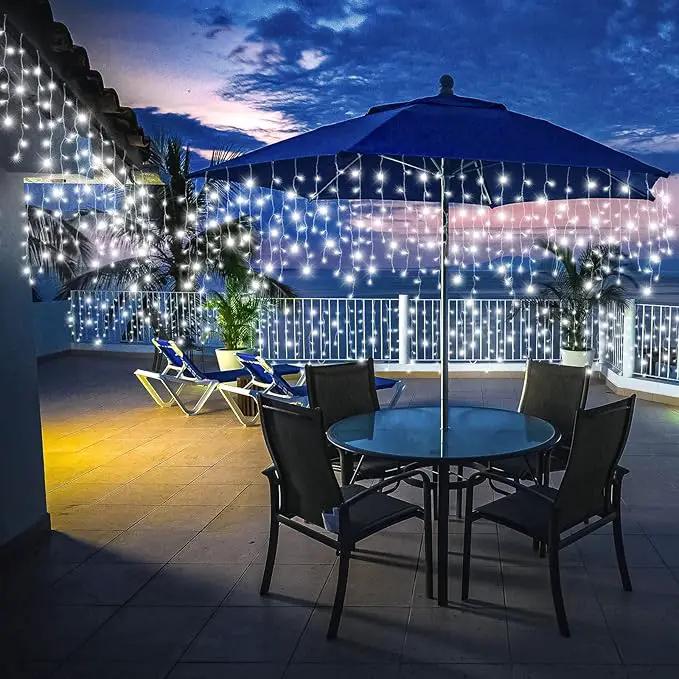 Icicle Christmas Lights, 98FT 1216 LED Icicle Lights for Outside with 228 Drops, 8 Modes Waterproof Twinkle String Lights for House Bedroom Wedding Holiday Decorations, White by GreenHaven Gardens