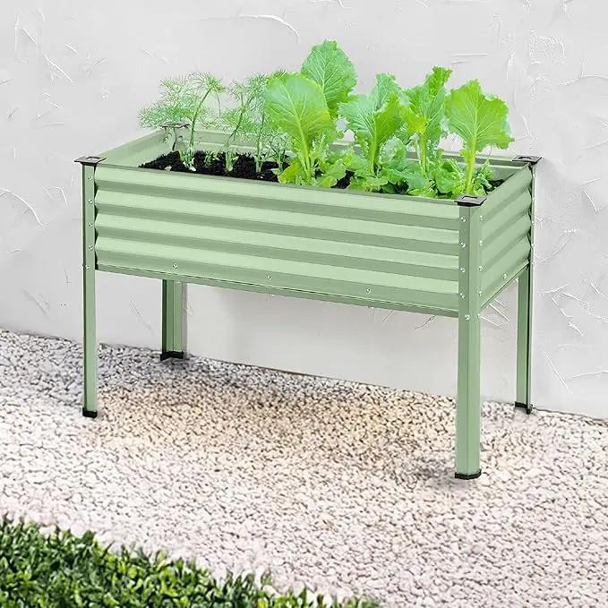 Best Choice Products 48x24x30in Galvanized Raised Garden Bed, Metal Elevated Planter Box, Vegetable Garden for Backyard, Patio, Balcony - Sage Green by GreenHaven Gardens
