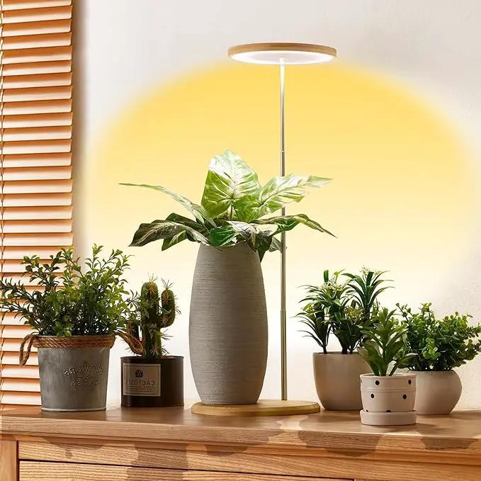 Plant Grow Light for Indoor Plant,Bamboo Mini LED Grow Light Garden,Height Adjustable,Automatic Timer with 8/12/16 Hours by GreenHaven Gardens