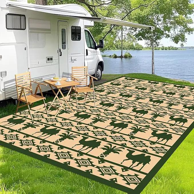 WILDROOTS 5x8 Feet Plastic Tropical Green Outdoor Rug, Stain Resistant Waterproof Reversible Outdoor Patio Rug, Fade Resistant Camping Rug by GreenHaven Gardens